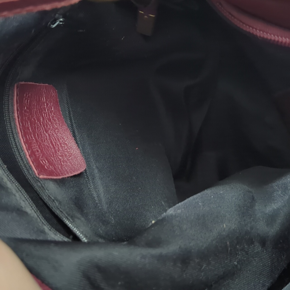 Leather Shoulder Bag Mahogany Color - Picture 5 of 8